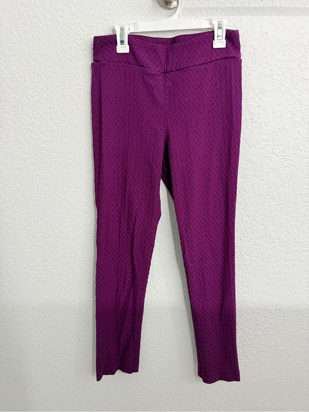 Margaret M Purple Textured Slimming Pant  Size M